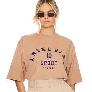 Anine Bing Caden League Embroidered Graphics Tee